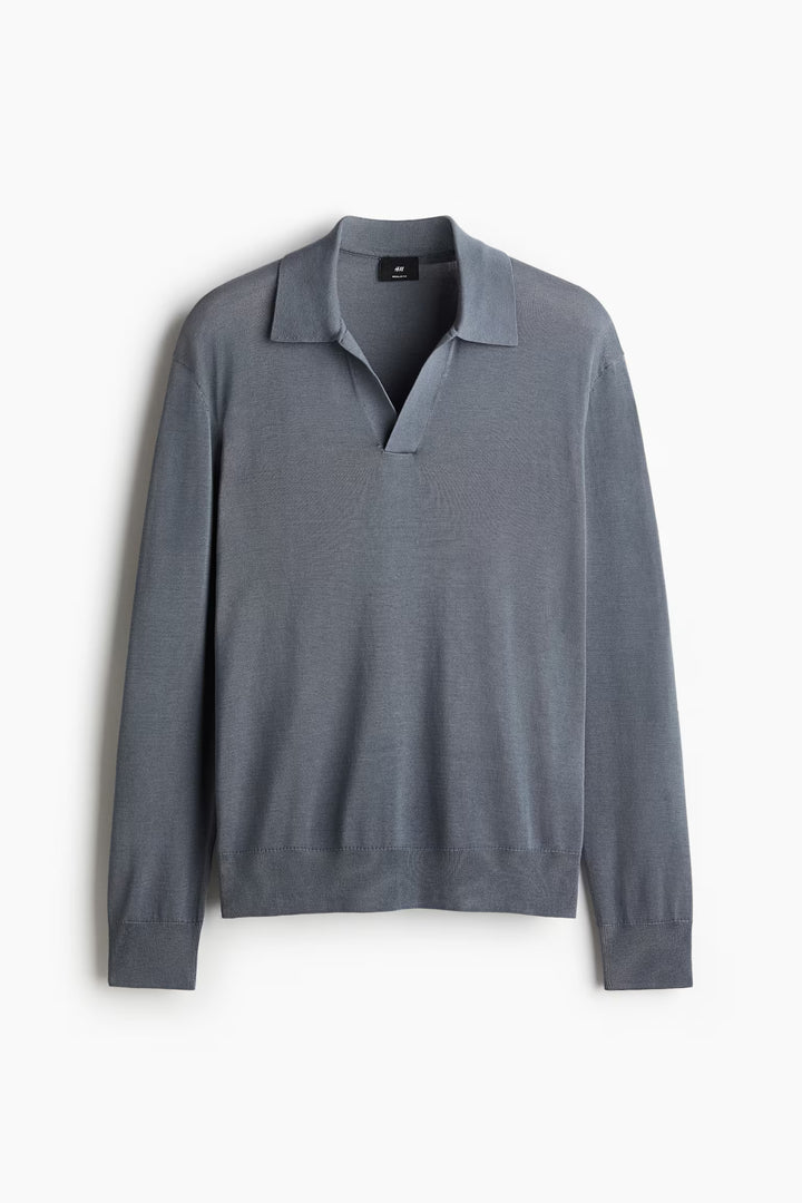 H&M Regular Fit Fine-Knit Polo Shirt