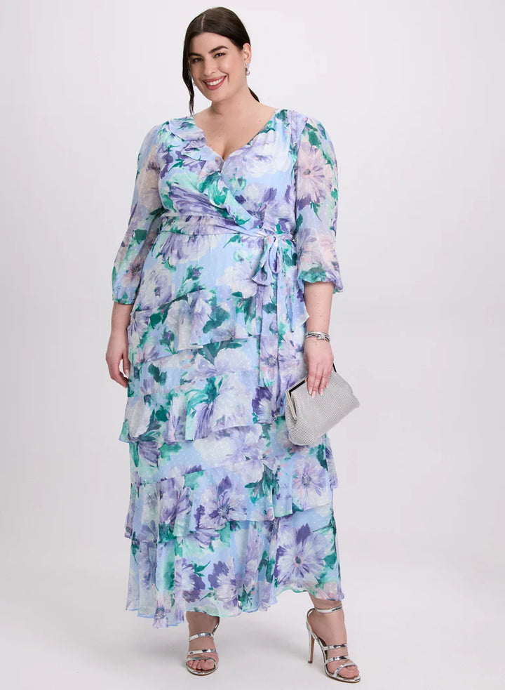 LAURA Tiered Floral Dress