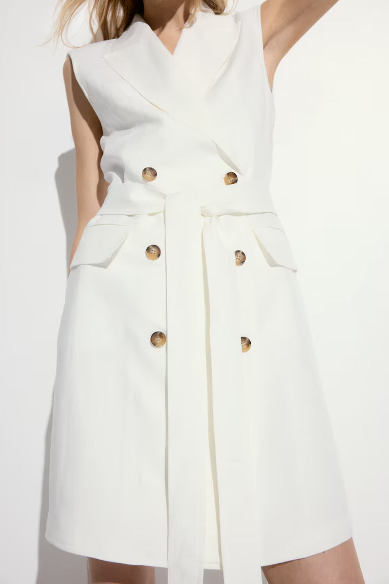 H&M Linen-blend Jacket Dress