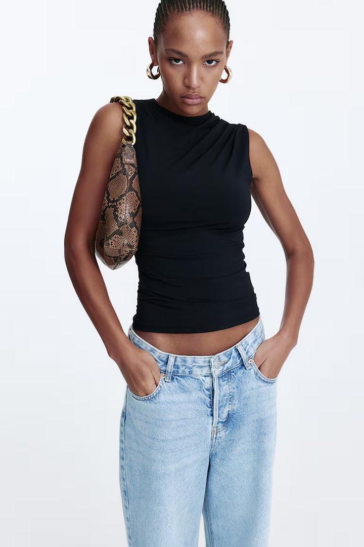 H&M DRAPED SLEEVELESS TOP
