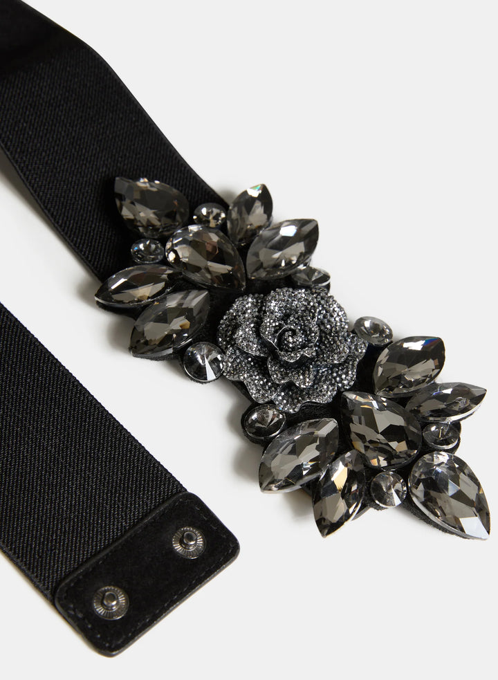 Laura Crystal Rose Embellished Belt - Plus
