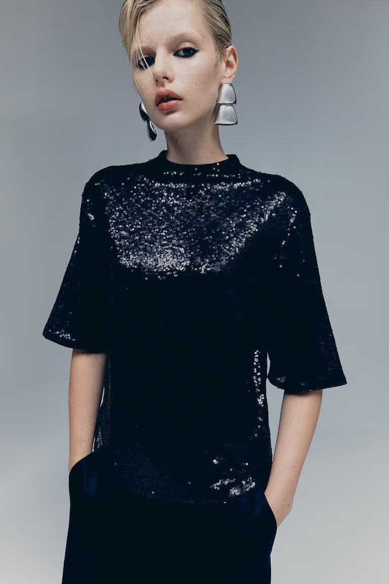 H&M SEQUINED TOP