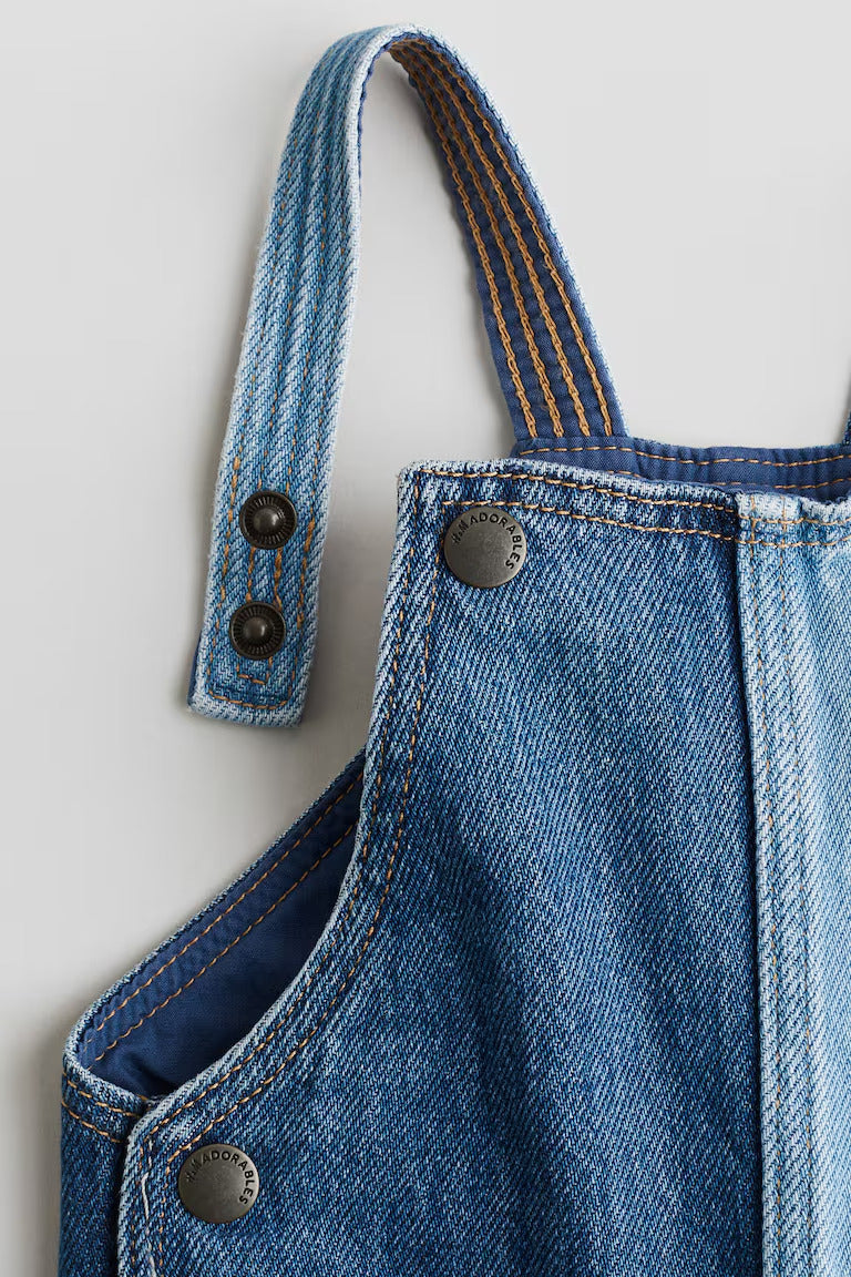 H&M Patched Denim Overalls