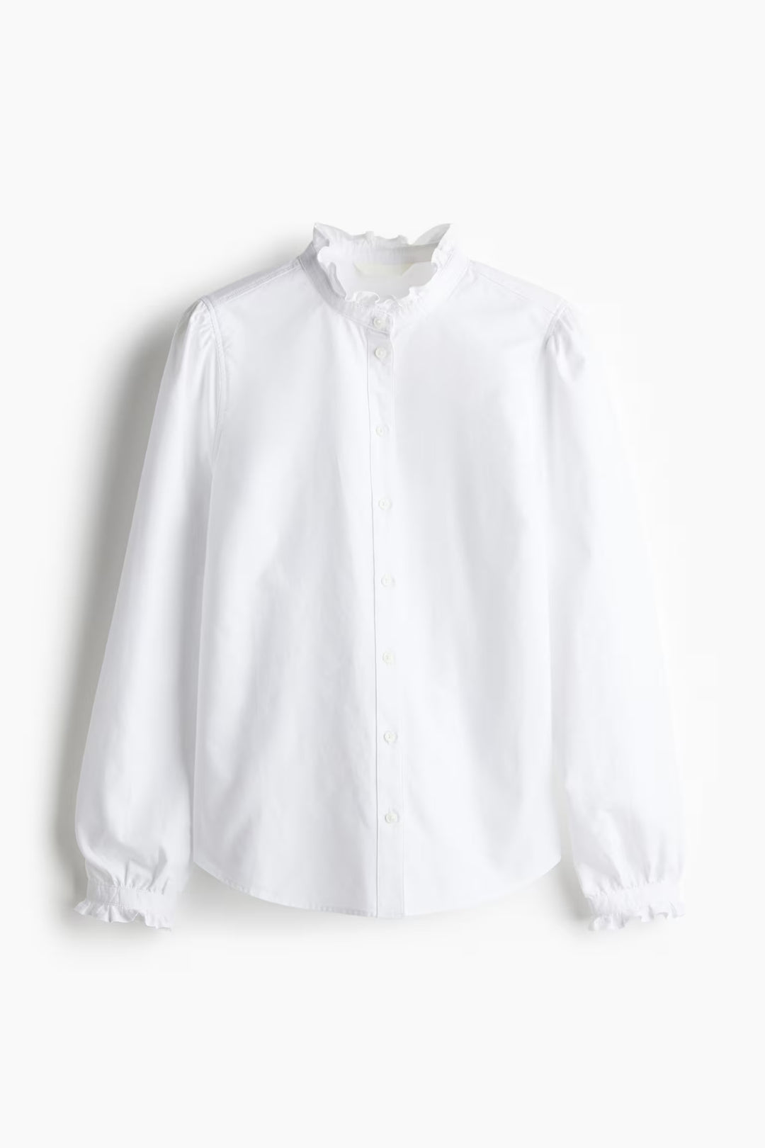 H&M Ruffle-trimmed Oxford Blouse
