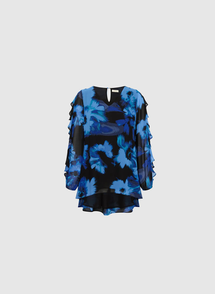 LAURA Floral Print Chiffon Blouse