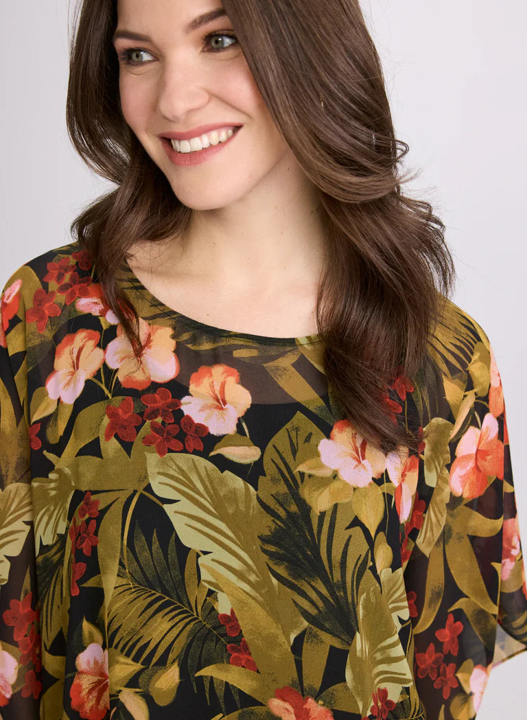 LAURA Tropical Print Blouse