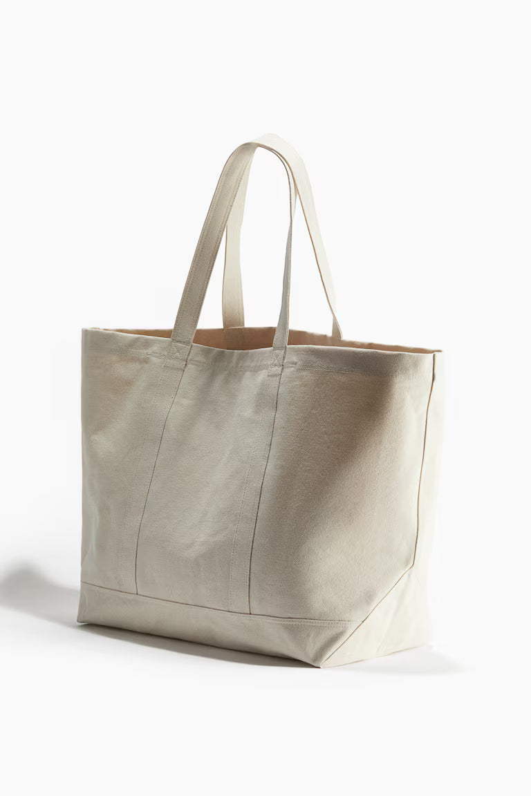 H&M Cotton Canvas Beach Bag