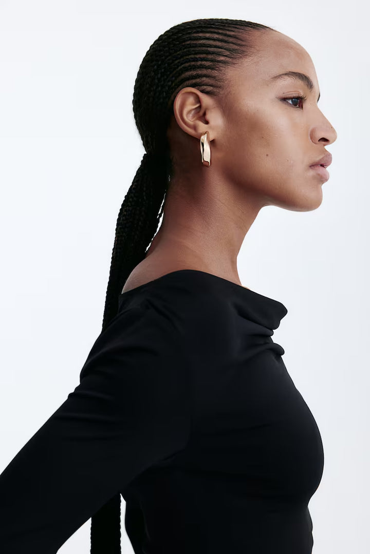 H&M DRAPED JERSEY TOP