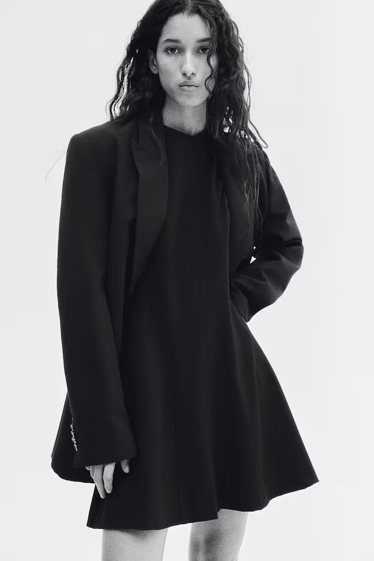 H&M Flared-Skirt Twill Dress