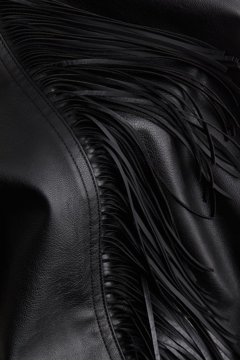 H&M Coated Skirt with Fringe