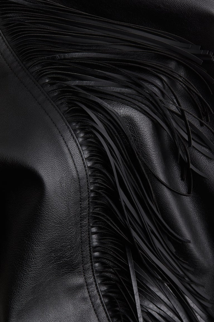 H&M Coated Skirt with Fringe