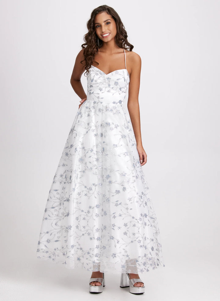 LAURA Glittery Floral Tulle Dress