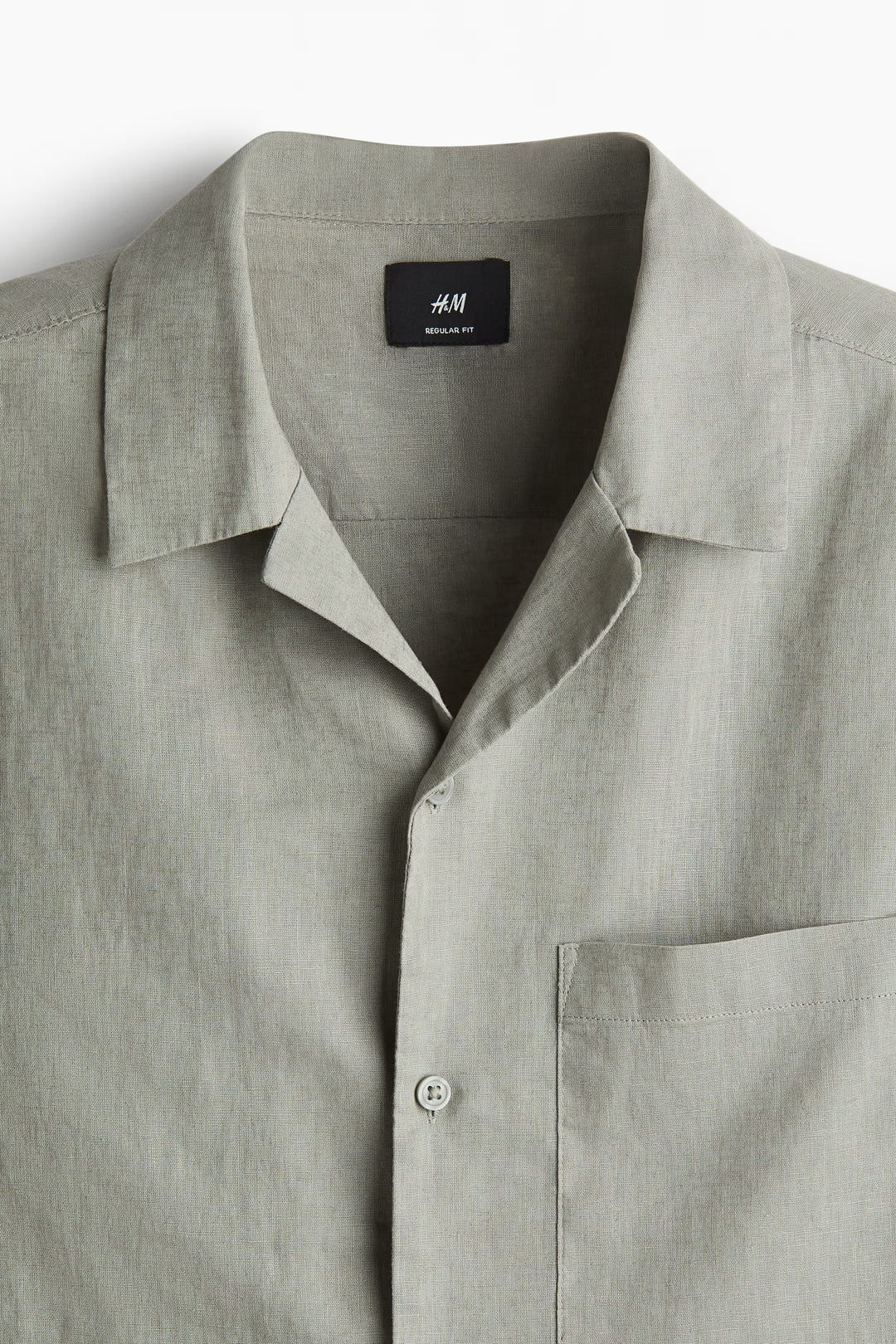 H&M Regular-Fit Short-Sleeved Linen-Blend Shirt