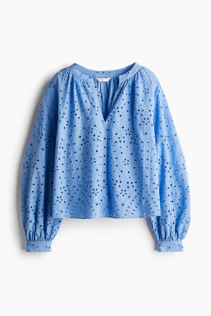 H&M Blouse with Eyelet Embroidery