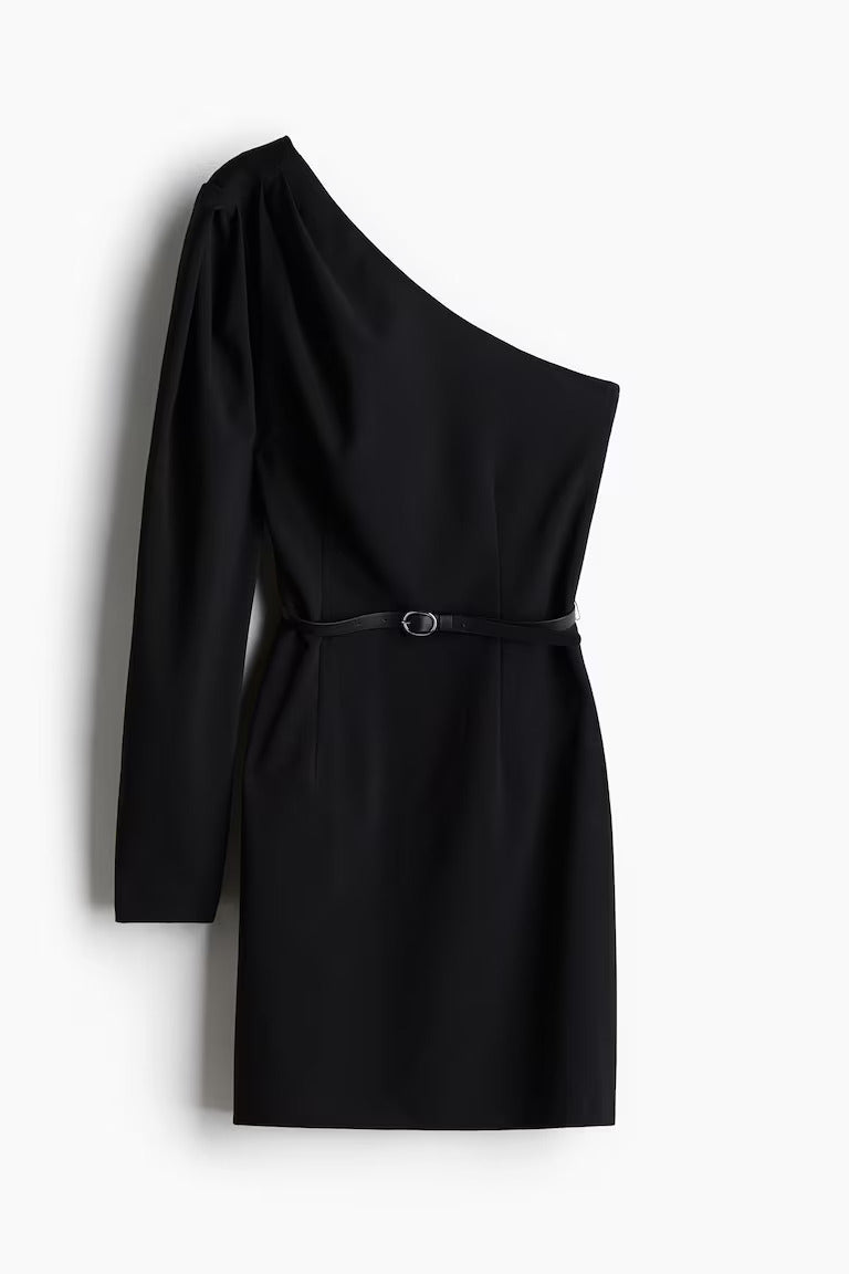 H&M Belted One-Shoulder Dress