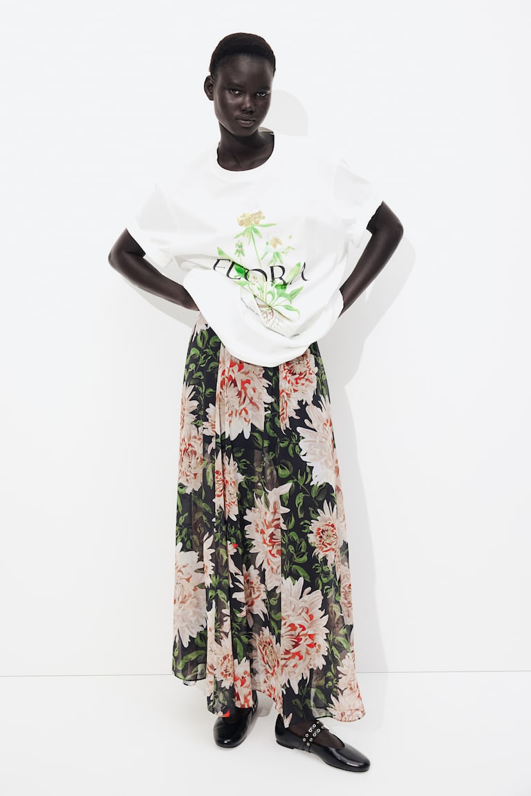 H&M Sheer Midi Skirt