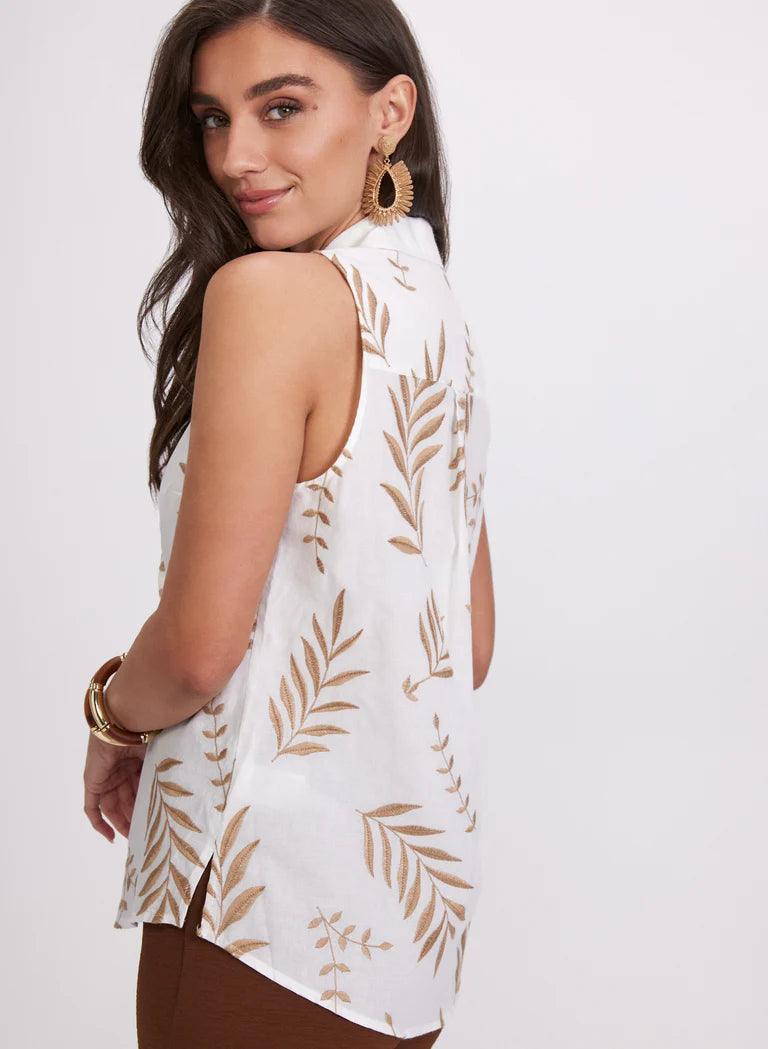 LAURA Tropical Embroidered Blouse