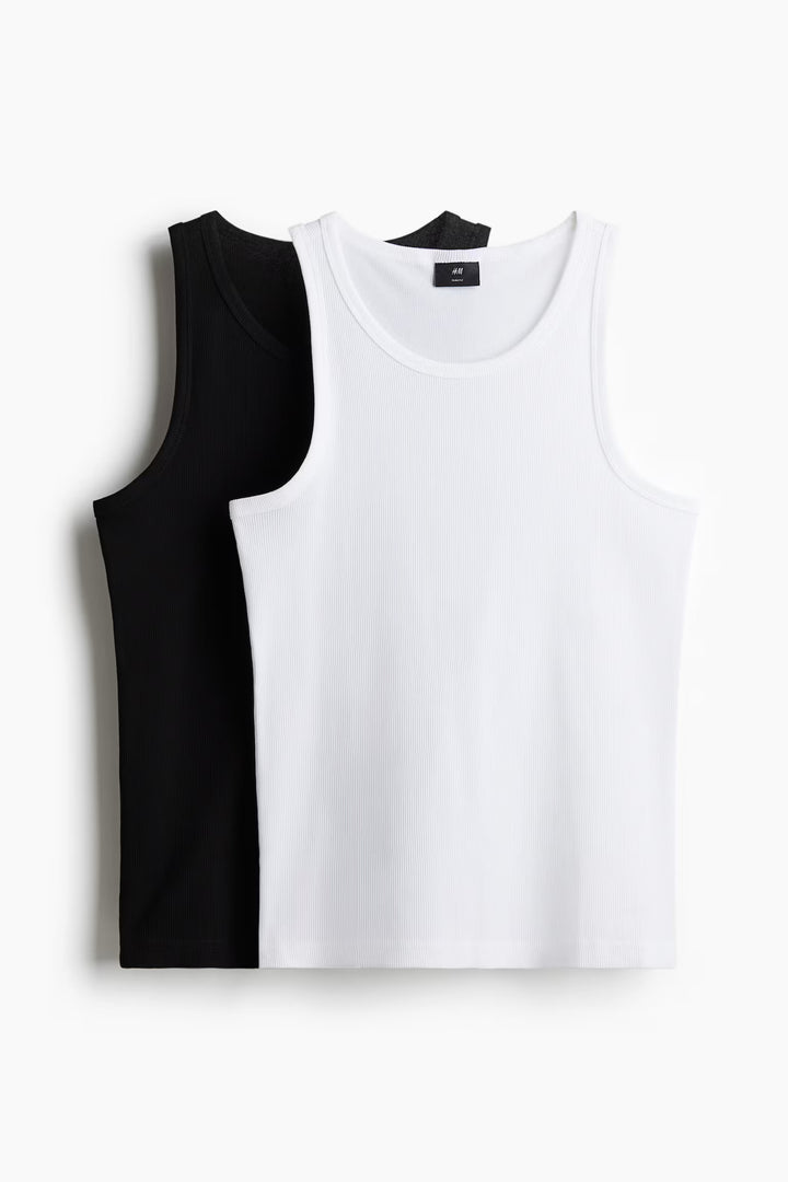H&M 2-pack Slim Fit Ribbed Tank Tops