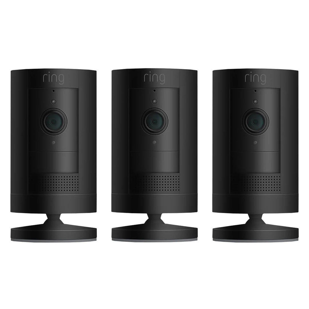 Ring Outdoor Cam (Stick Up Cam) Battery Security Camera with Mount, 3-pack