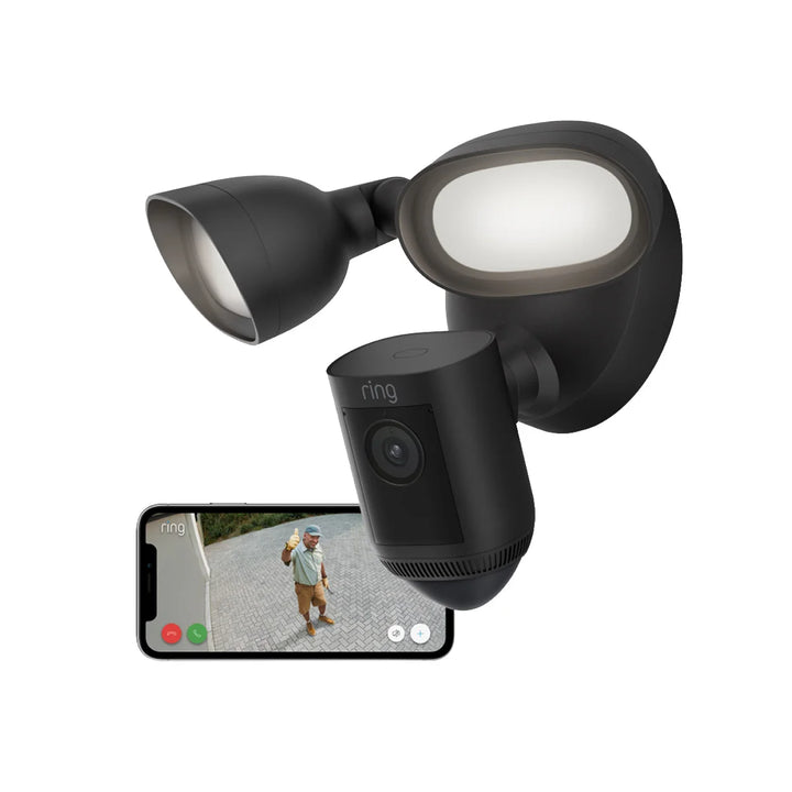 Ring Wired Floodlight Cam Pro with 2K Video and Outdoor Cam (Stick Up Cam) Battery Security Camera Bundle
