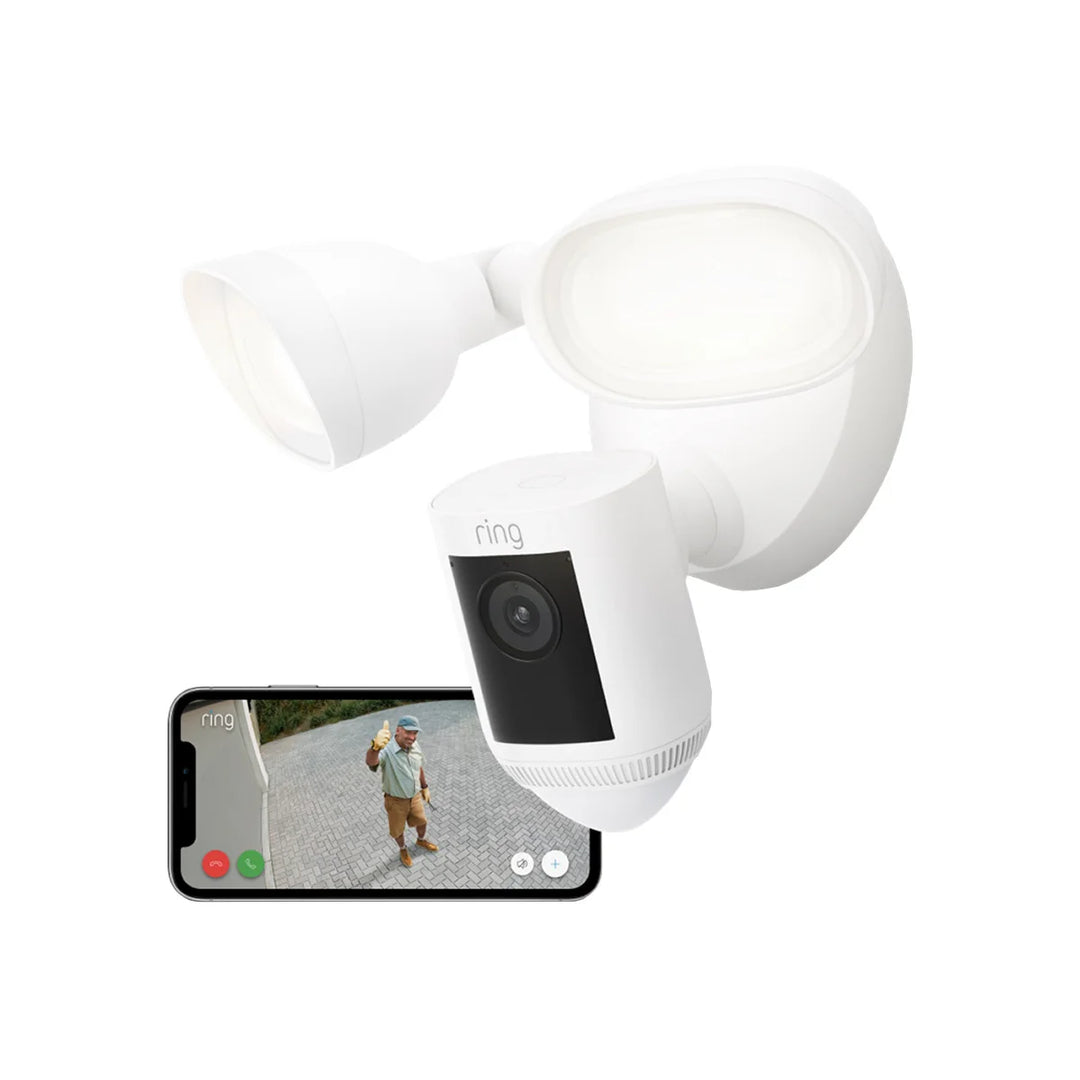 Ring Wired Floodlight Cam Pro with 2K Video and Outdoor Cam (Stick Up Cam) Battery Security Camera Bundle