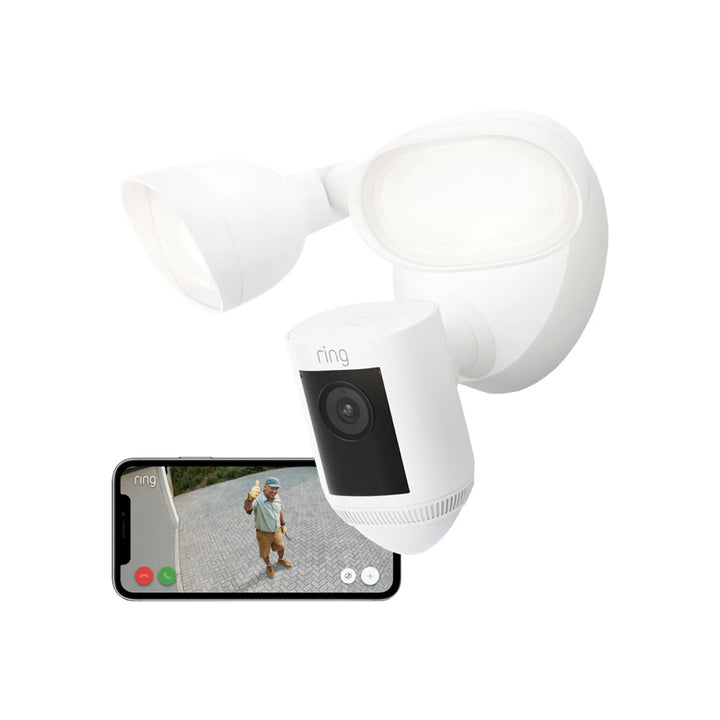 Ring Wired Floodlight Cam Pro with 2K Video and Outdoor Cam (Stick Up Cam) Battery Security Camera Bundle