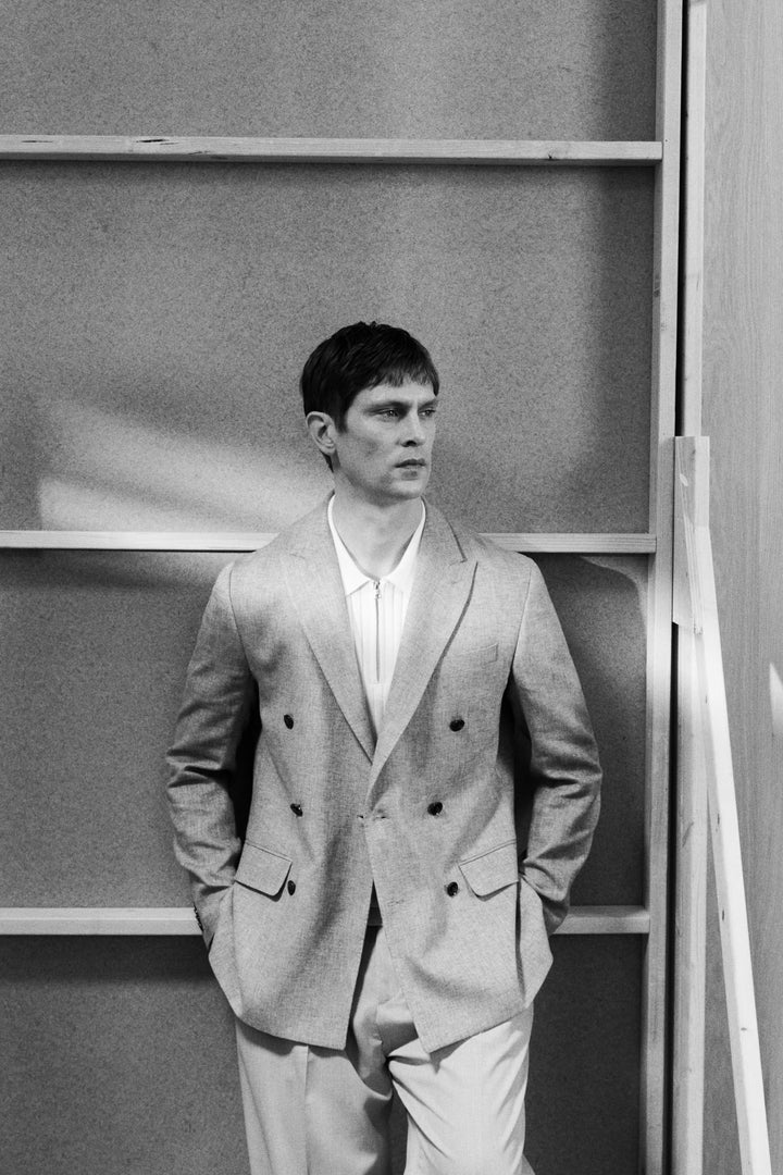 H&M Relaxed-Fit Double-Breasted Linen-Blend Jacket