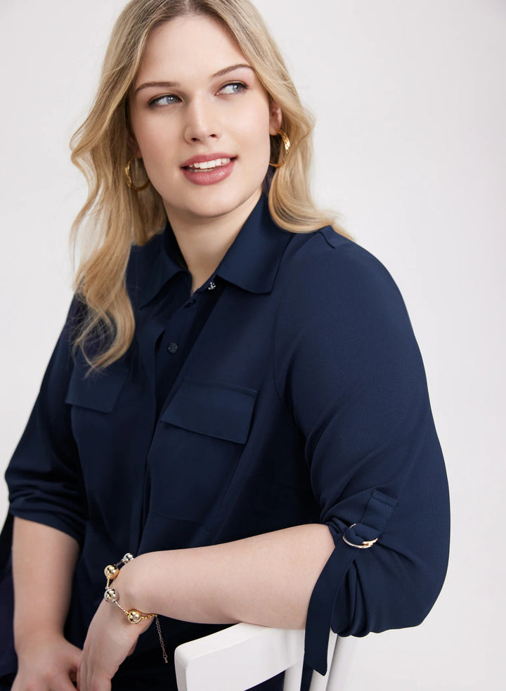 LAURA Rolled Sleeve Top