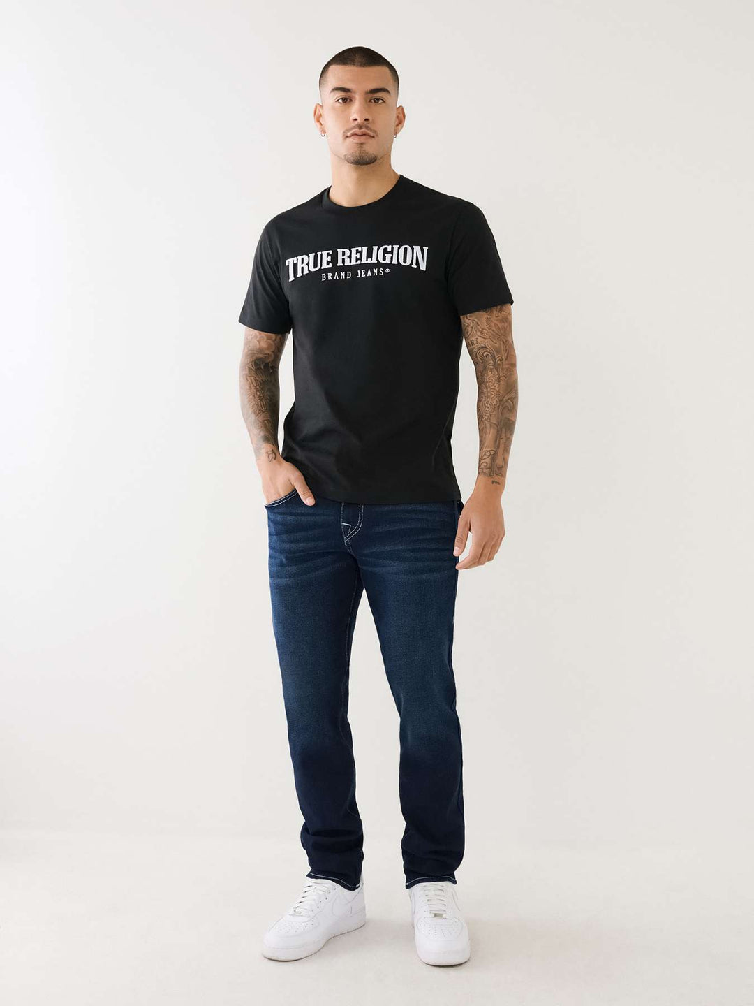 TRUE RELIGION PILE ARCH TRUE RELIGION LOGO TEE