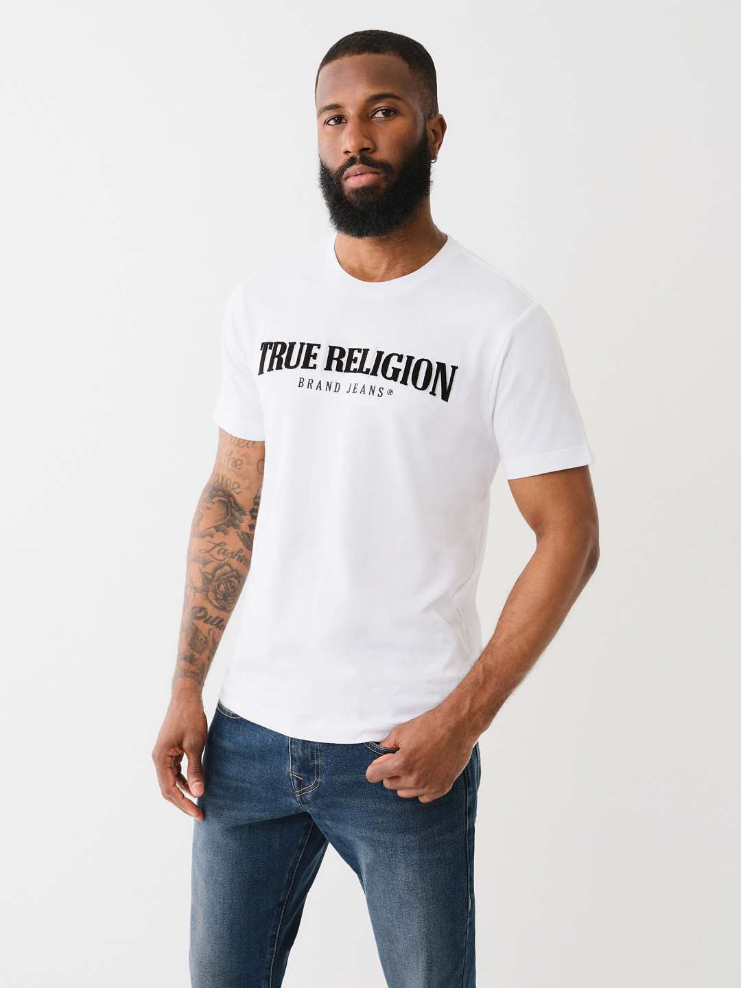 TRUE RELIGION PILE ARCH TRUE RELIGION LOGO TEE
