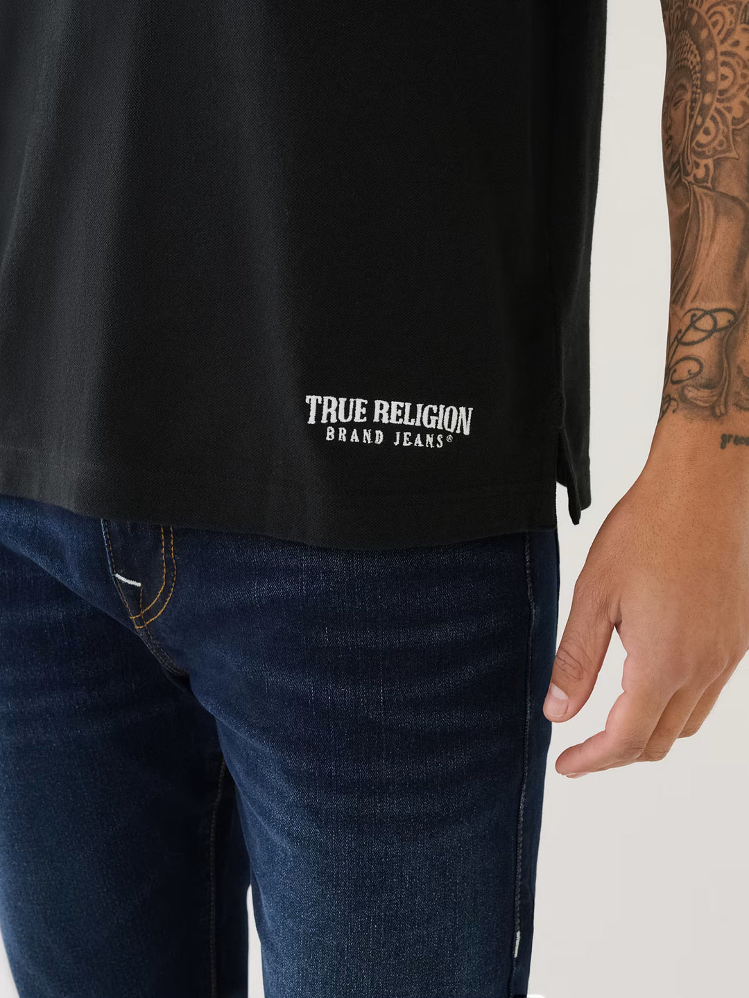 TRUE RELIGION EMBROIDERED TRUE RELIGION POLO SHIRT