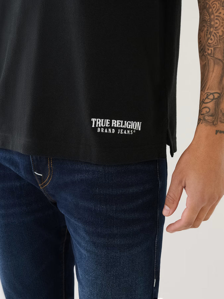 TRUE RELIGION EMBROIDERED TRUE RELIGION POLO SHIRT
