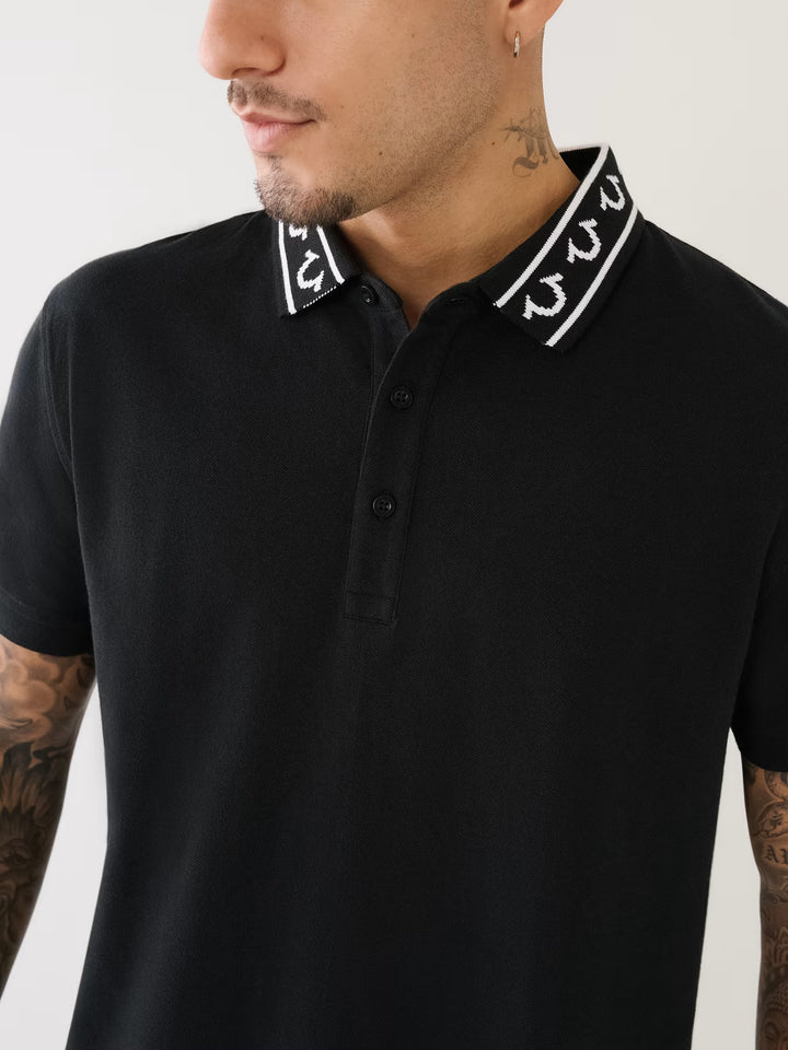 TRUE RELIGION EMBROIDERED TRUE RELIGION POLO SHIRT