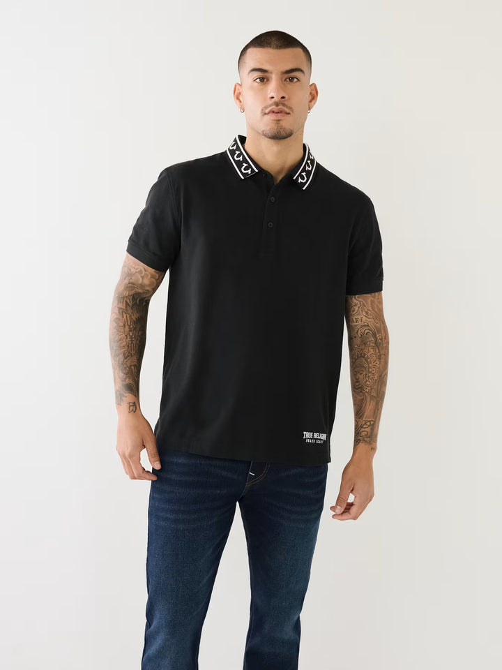 TRUE RELIGION EMBROIDERED TRUE RELIGION POLO SHIRT
