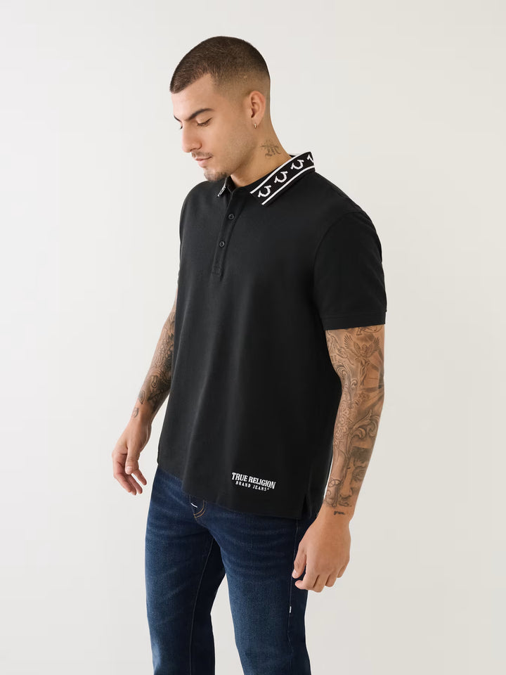 TRUE RELIGION EMBROIDERED TRUE RELIGION POLO SHIRT