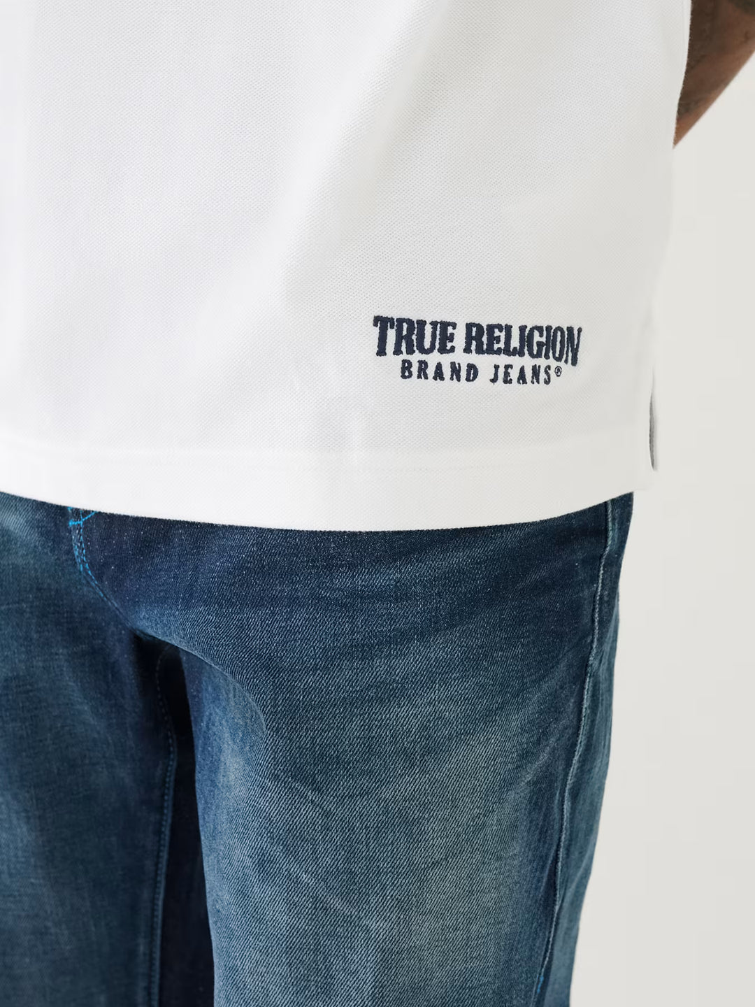 TRUE RELIGION EMBROIDERED TRUE RELIGION POLO SHIRT