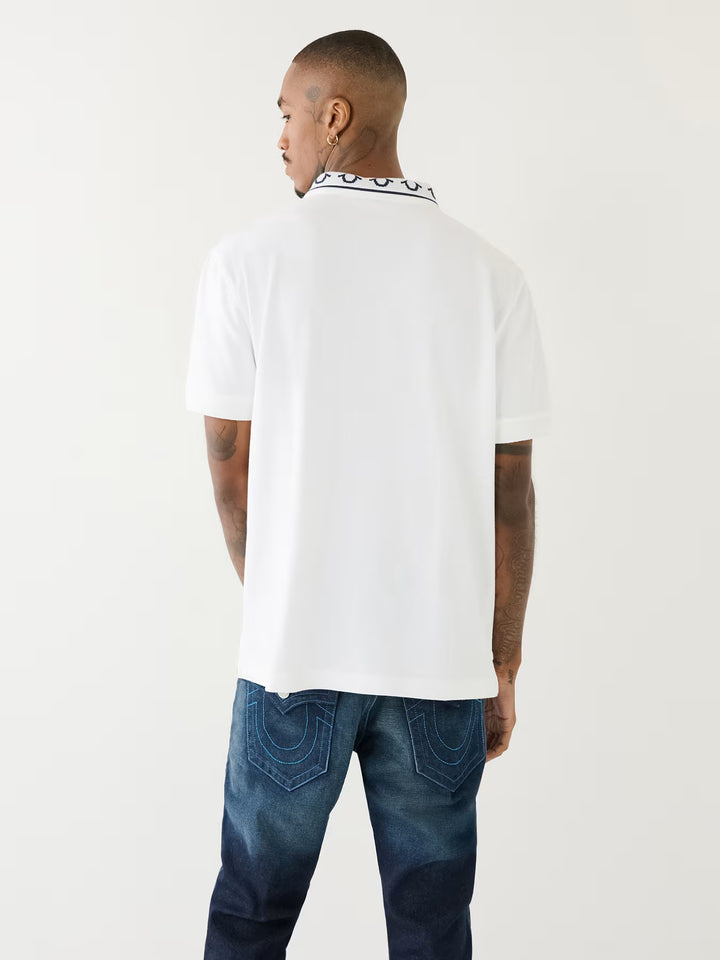TRUE RELIGION EMBROIDERED TRUE RELIGION POLO SHIRT