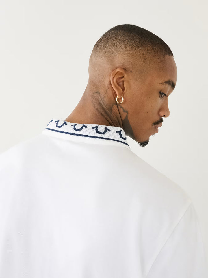 TRUE RELIGION EMBROIDERED TRUE RELIGION POLO SHIRT