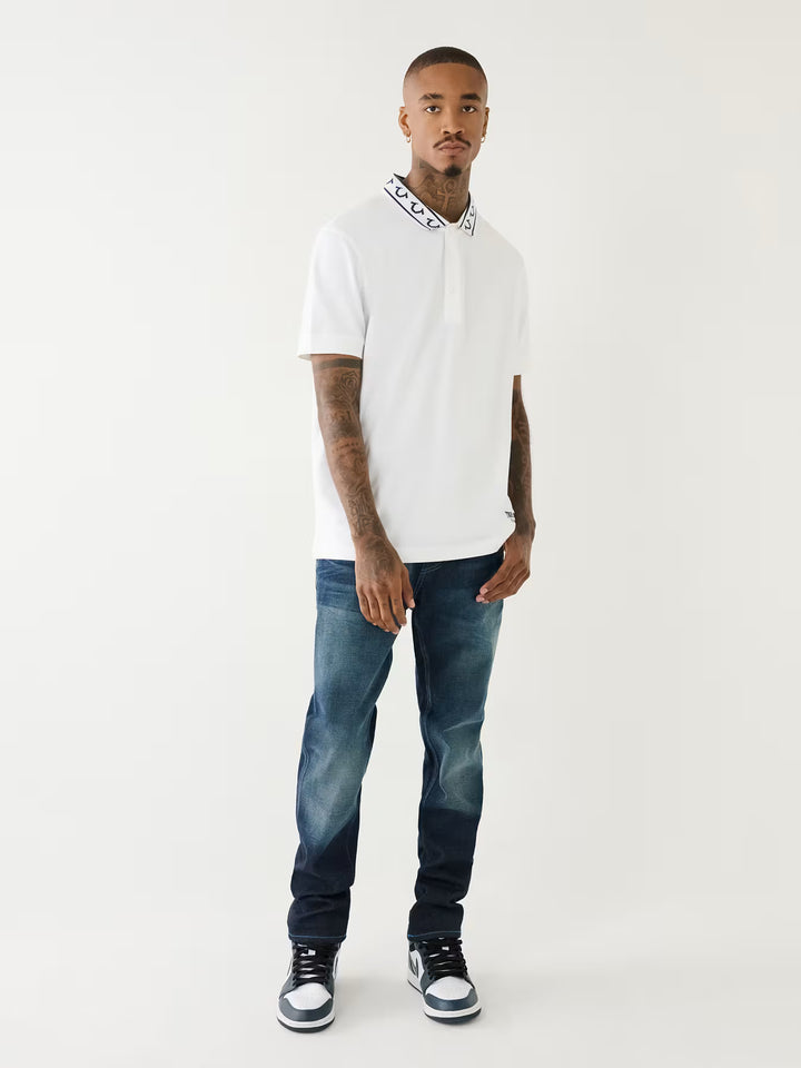 TRUE RELIGION EMBROIDERED TRUE RELIGION POLO SHIRT