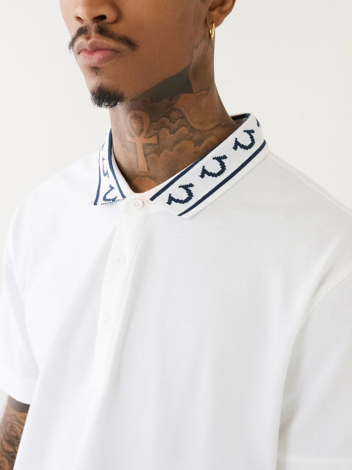 TRUE RELIGION EMBROIDERED TRUE RELIGION POLO SHIRT