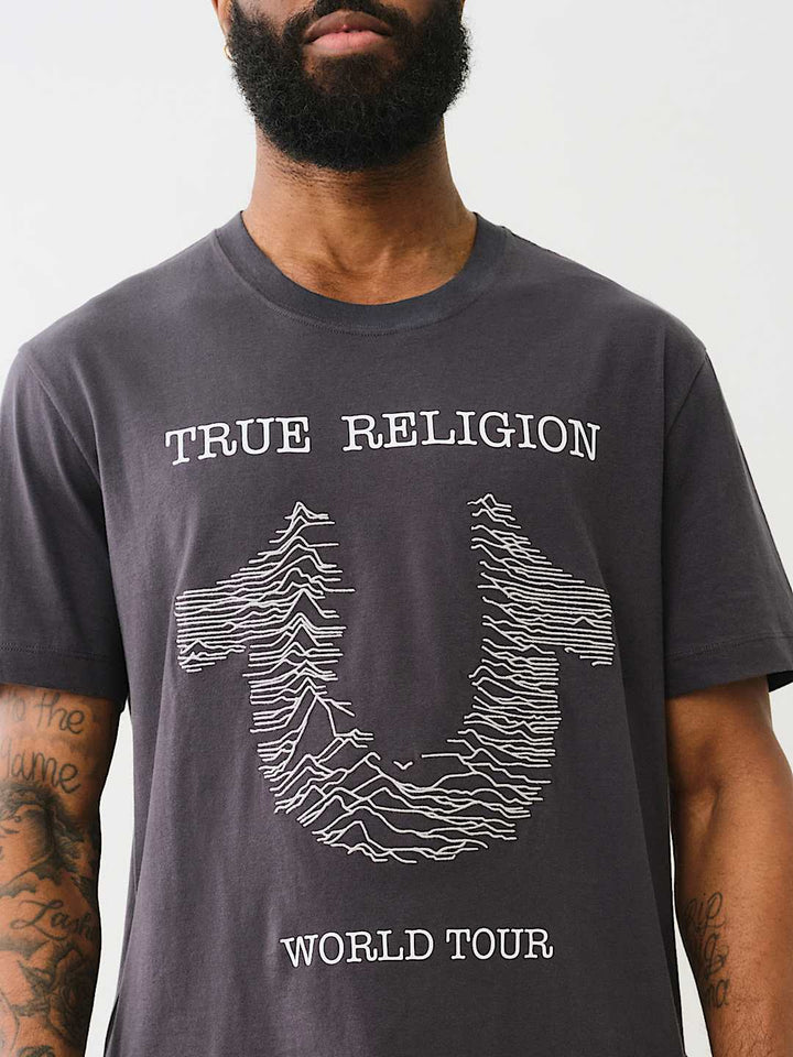 TRUE RRLIGION EMBROIDERED RADIO WAVE HORSESHOE TEE