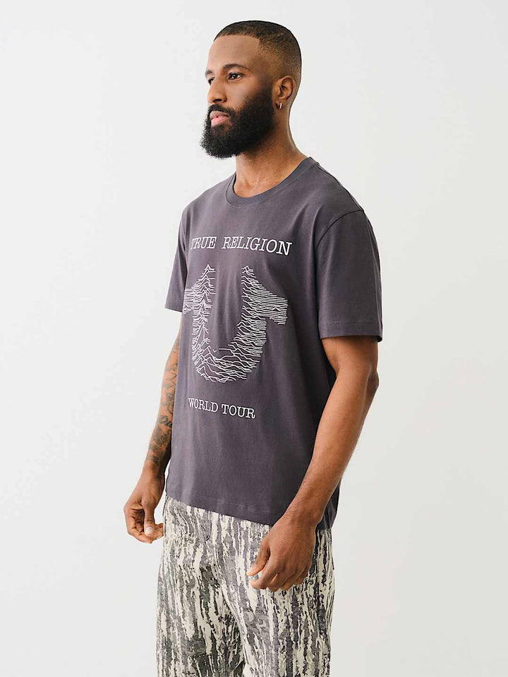 TRUE RRLIGION EMBROIDERED RADIO WAVE HORSESHOE TEE