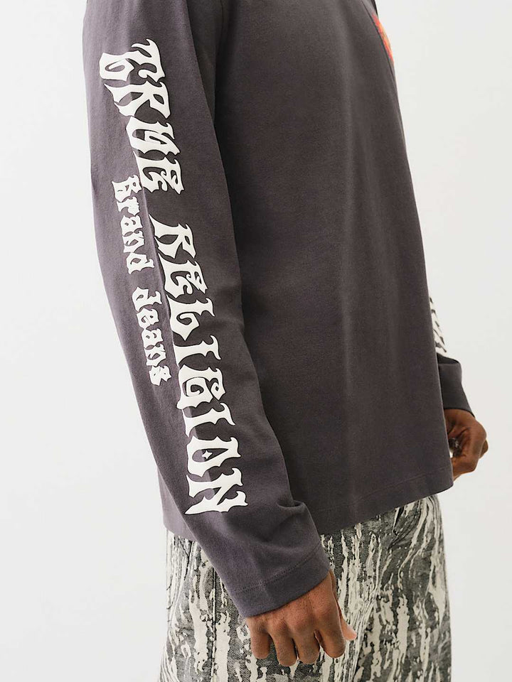 TRUE RELIGION BLAZING HORSESHOE LONG SLEEVE TEE