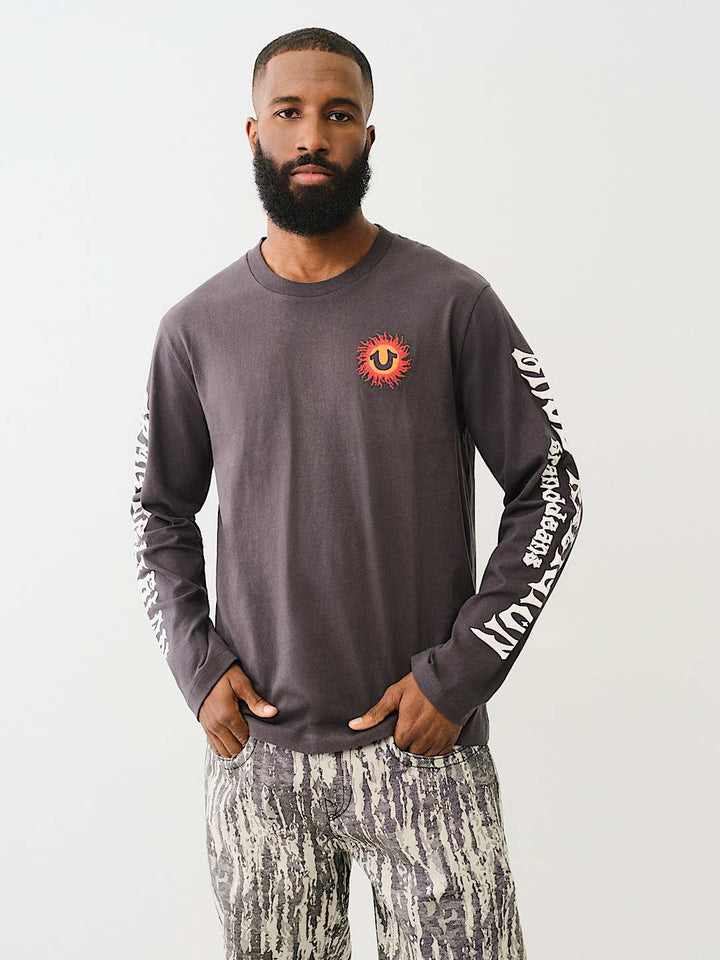 TRUE RELIGION BLAZING HORSESHOE LONG SLEEVE TEE