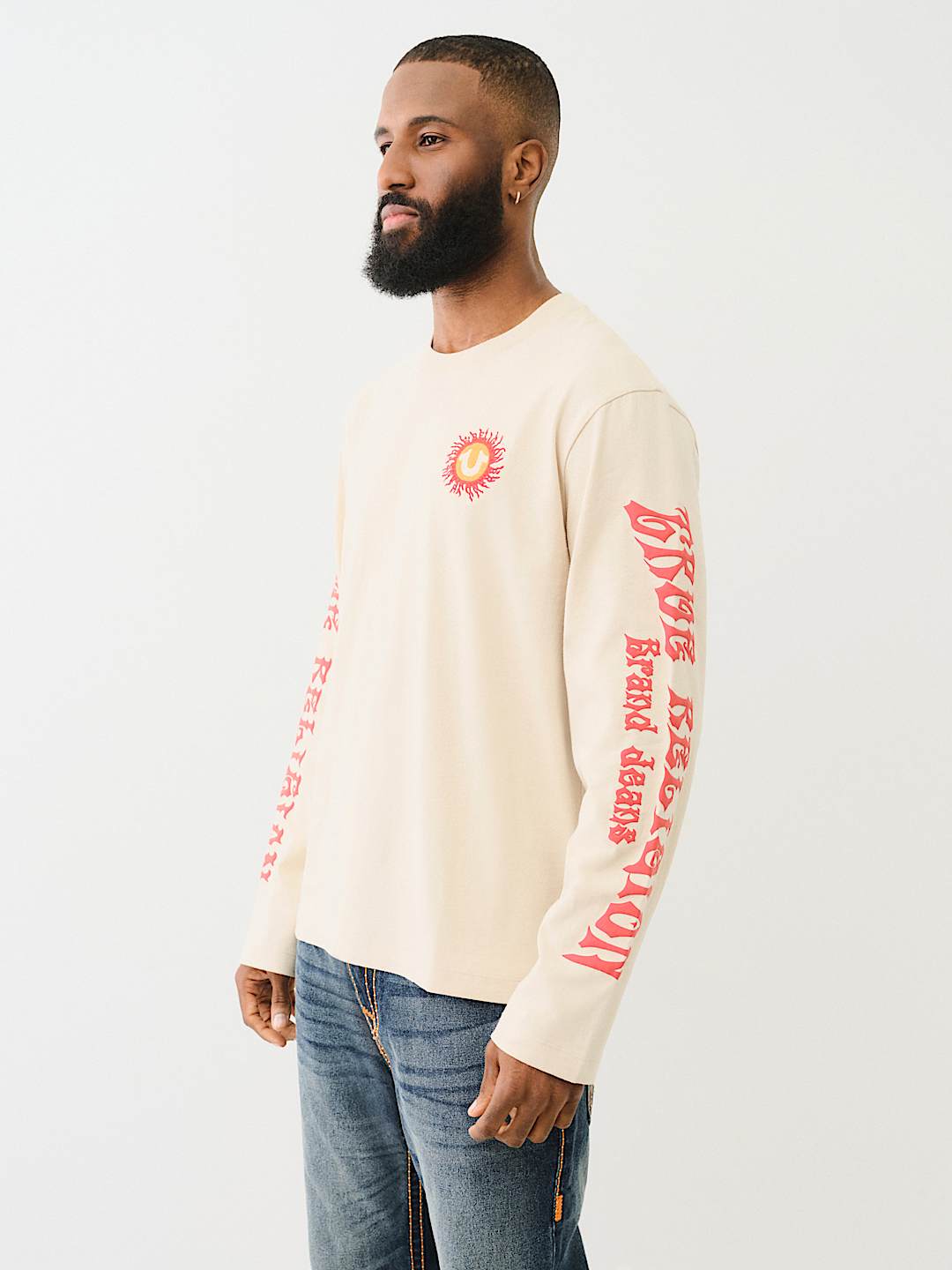 TRUE RELIGION BLAZING HORSESHOE LONG SLEEVE TEE