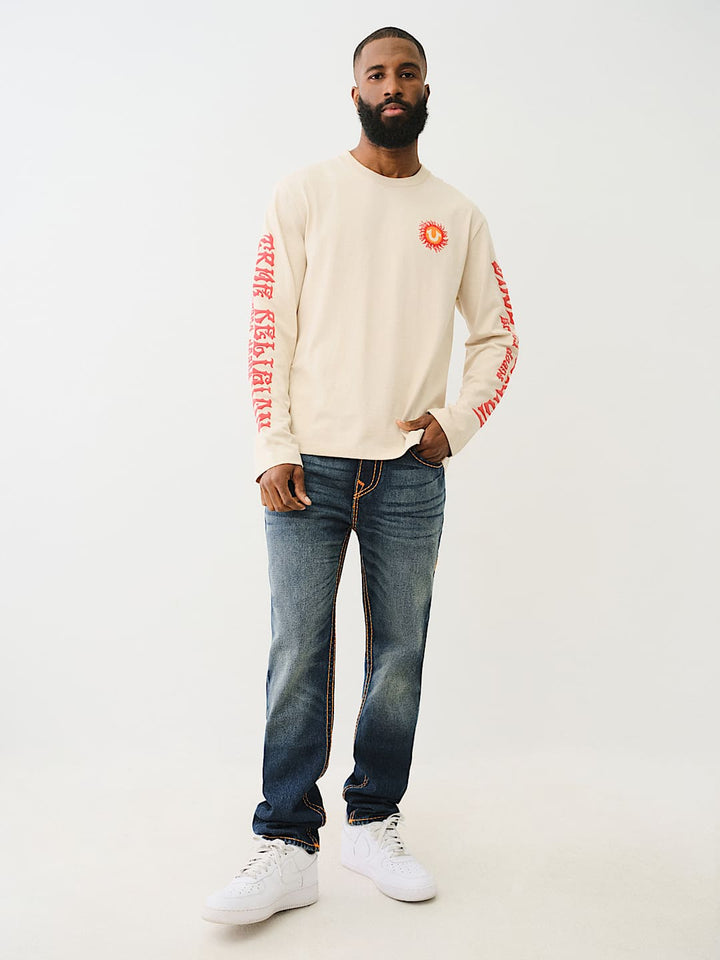 TRUE RELIGION BLAZING HORSESHOE LONG SLEEVE TEE