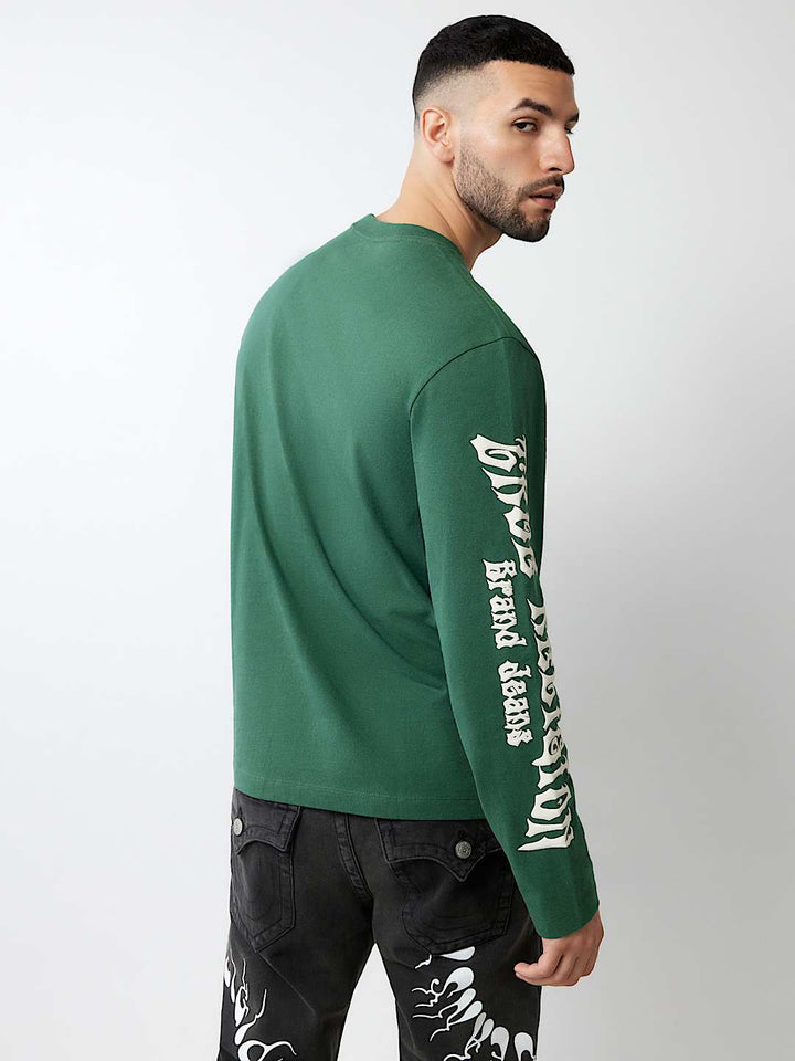 TRUE RELIGION BLAZING HORSESHOE LONG SLEEVE TEE