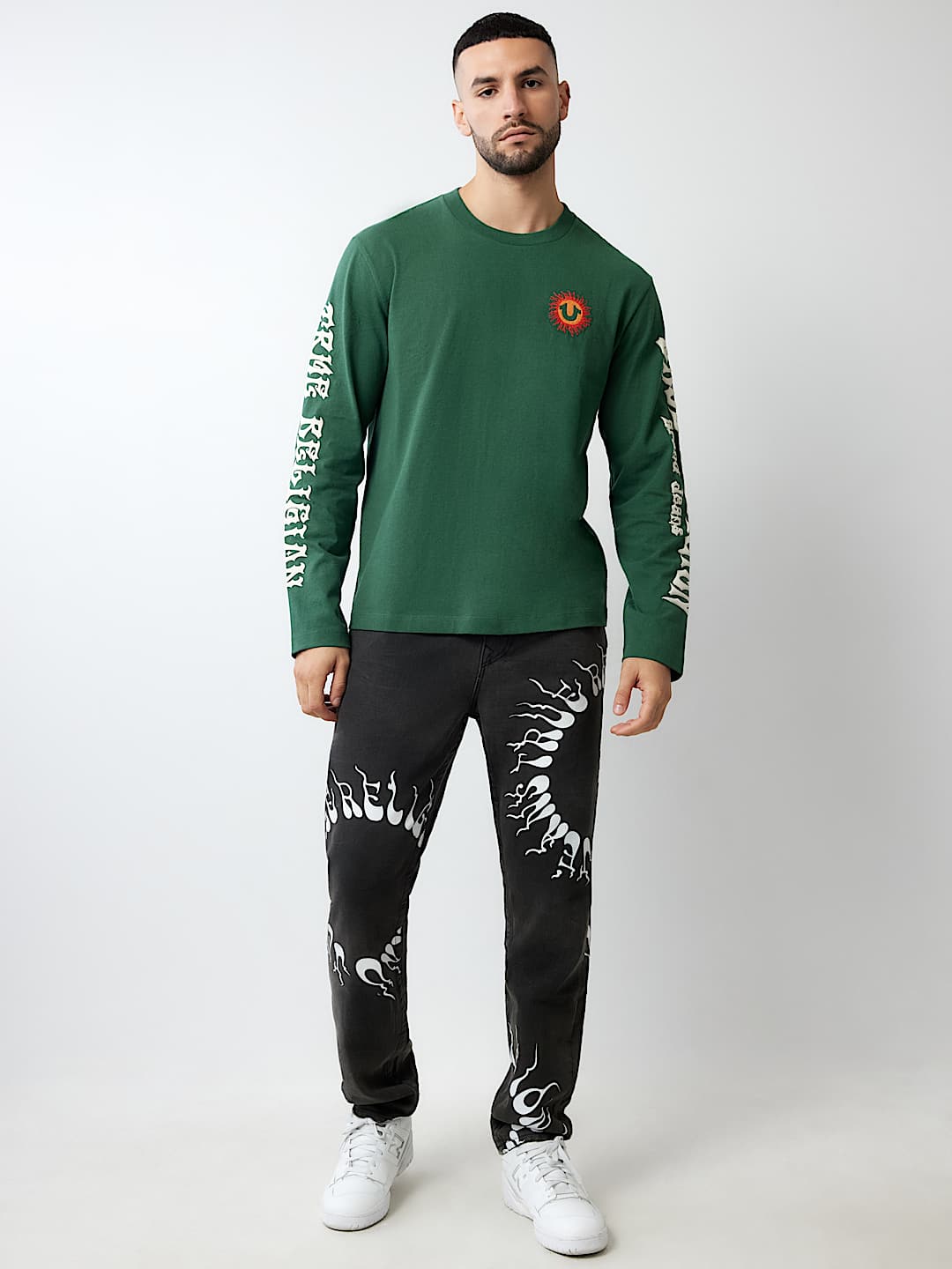 TRUE RELIGION BLAZING HORSESHOE LONG SLEEVE TEE