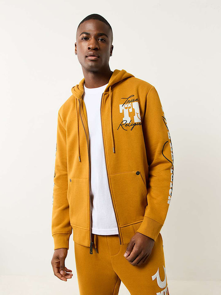 True Religion PUFF PRINT LOGO ZIP HOODIE