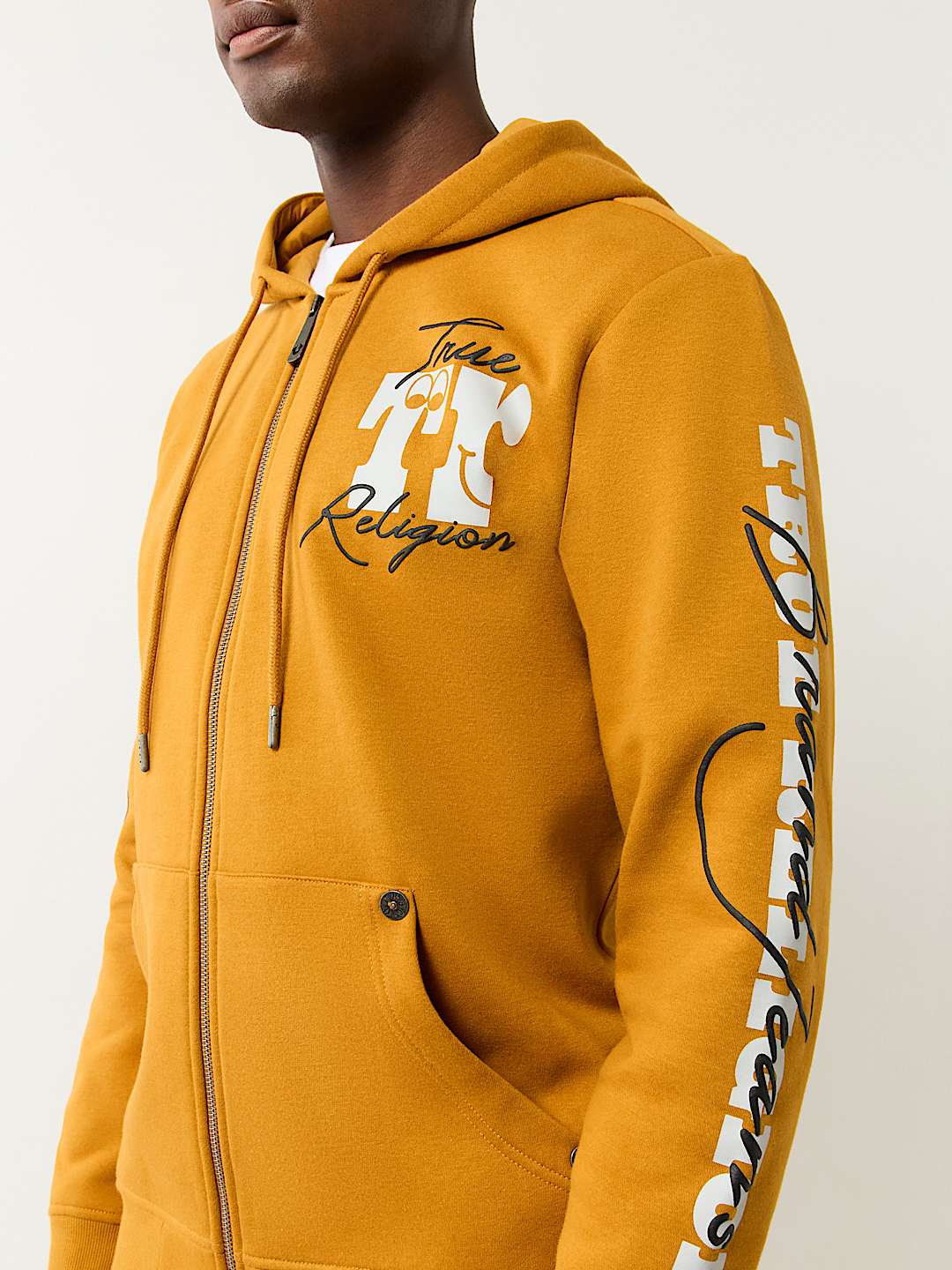 True Religion PUFF PRINT LOGO ZIP HOODIE